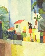 August Macke Helles Haus oil painting reproduction